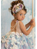 Lavender Flower Girl Dress With Draped Pearls